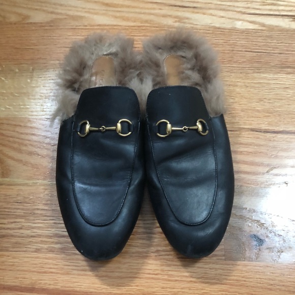 gucci kangaroo fur loafers